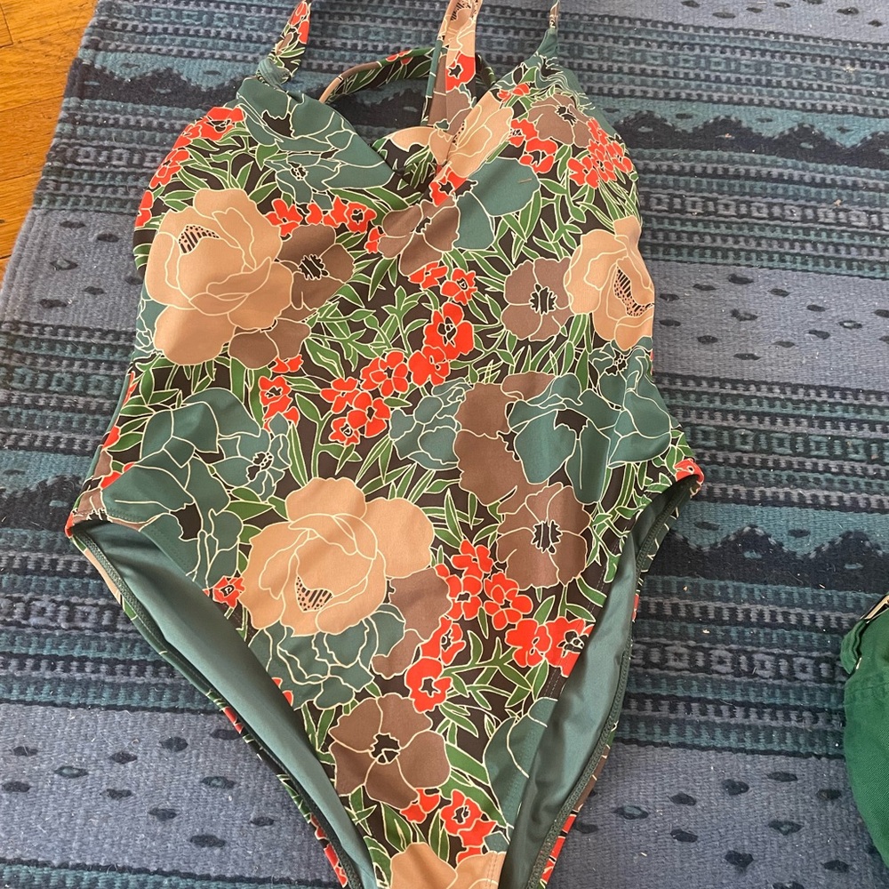 Carve Designs Floral One Piece - Green, Red, Brown
